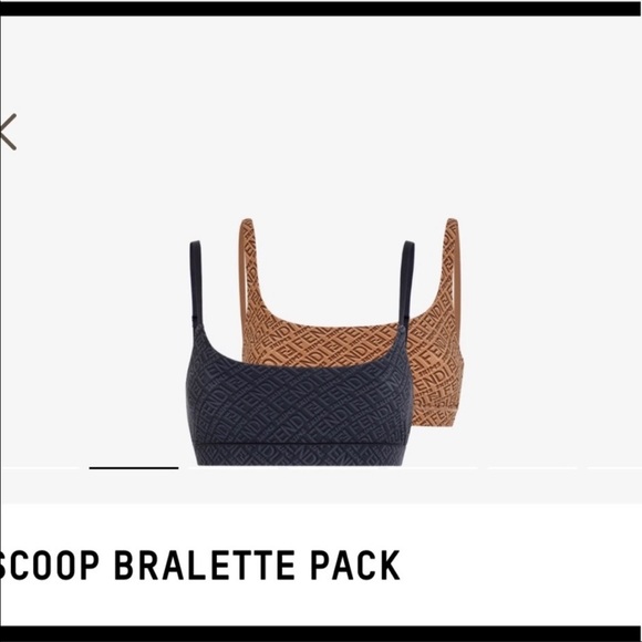 FENDI X SKIMS SCOOP LOGO BRALETTE Pack Size M BLACK/CALIFORNIA Bundle - Picture 2 of 6